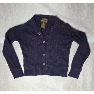 Vintage Eddi Bauer 100% wool Size Blue Large cardigan sweater women's buttons